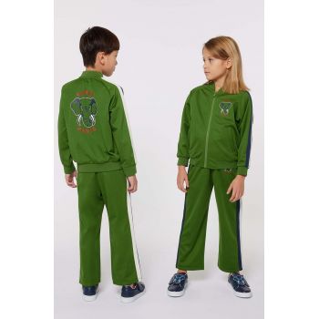 Kenzo Kids pantaloni copii culoarea verde, cu imprimeu, K60716