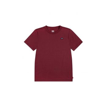 Levi's tricou de bumbac pentru copii culoarea bordo, neted