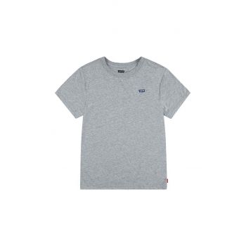 Levi's tricou de bumbac pentru copii culoarea gri, neted