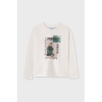 Mayoral longsleeve din bumbac pentru copii culoarea verde, 7009