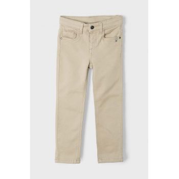 Mayoral pantaloni copii Sponie soft slim fit culoarea bej, neted, 4539