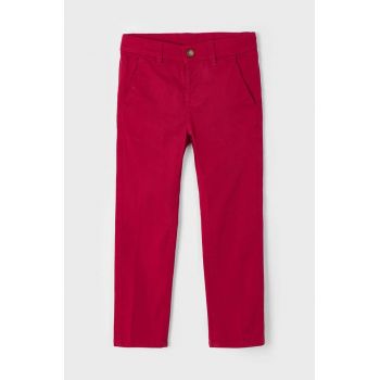 Mayoral pantaloni de bumbac pentru copii culoarea rosu, neted, 513