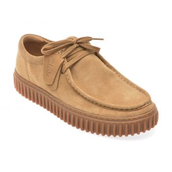 Mocasini casual CLARKS maro, TORHLO, din piele intoarsa