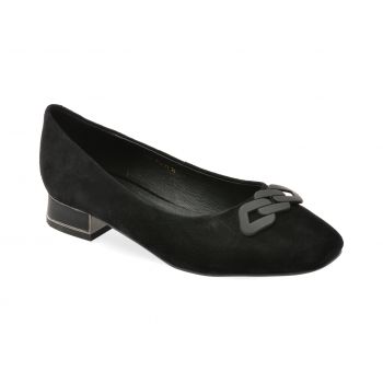 Pantofi casual EPICA negri, 6296, din piele intoarsa