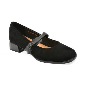 Pantofi casual EPICA negri, G35, din piele intoarsa