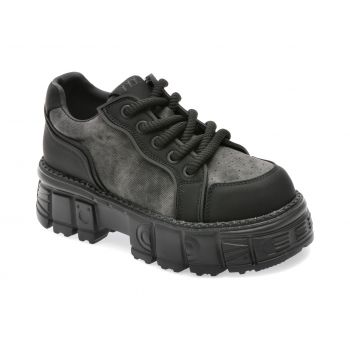 Pantofi casual GRYXX negri, 363, din piele ecologica