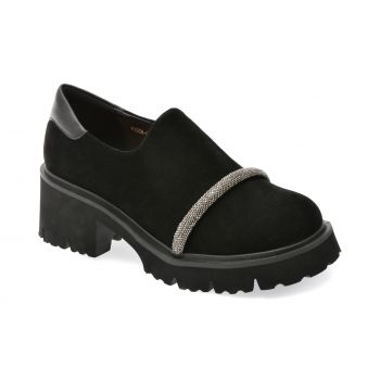 Pantofi casual GRYXX negri, C28, din piele intoarsa