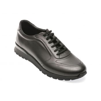 Pantofi casual OTTER negri, 54521, din piele naturala