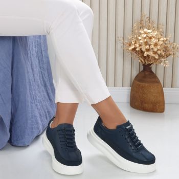 Pantofi dama casual Bleumarin din Piele Naturala Clora