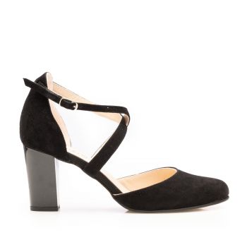 Pantofi eleganți damă din piele naturală - 27336 Negru Velur