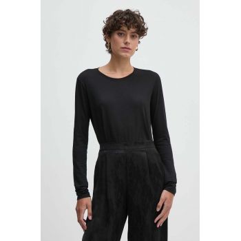 Sisley longsleeve femei, culoarea negru