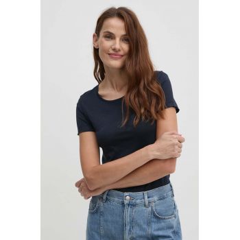 Sisley tricou femei, culoarea albastru marin