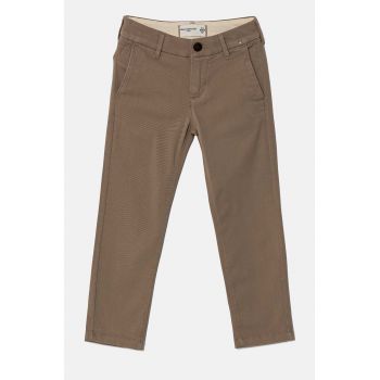 Abercrombie & Fitch pantaloni copii culoarea maro, neted, KI230-4021