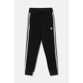 adidas Originals pantaloni de trening pentru copii TREFOIL PANTS culoarea negru, cu imprimeu, IY7484