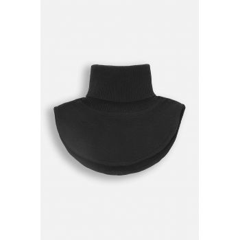 Coccodrillo fular circular copii culoarea negru, neted, BASIC ACCESSORIES