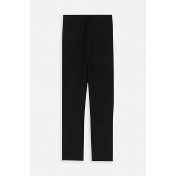 Coccodrillo leggins din bumbac pentru copii culoarea negru, neted, BASIC GIRL