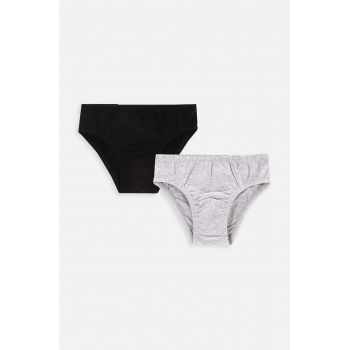 Coccodrillo slip din bumbac pentru copii 2-pack culoarea negru, BASIC UNDERWEAR