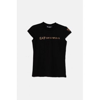 EA7 Emporio Armani tricou copii culoarea negru, 6DFT01 FJQCZ