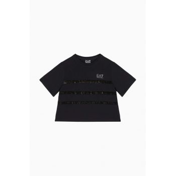 EA7 Emporio Armani tricou copii culoarea negru, 6DFT09 FJDZZ