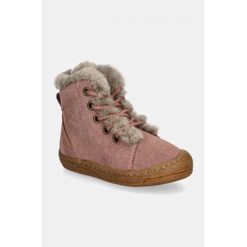 Froddo cizme de iarna pentru copii din piele intoarsa MINNI SUEDE LACES culoarea roz, G2110140