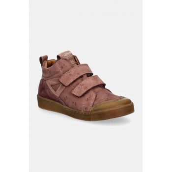 Froddo pantofi din piele intoarsa pentru copii ROSARIO HIGH-TOP culoarea roz, G2110134