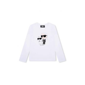 Karl Lagerfeld longsleeve copii culoarea alb, Z30209