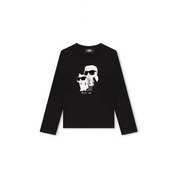 Karl Lagerfeld longsleeve copii culoarea negru, Z30209