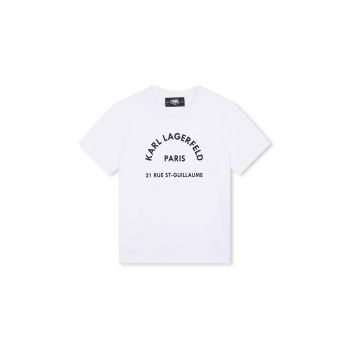 Karl Lagerfeld tricou de bumbac pentru copii culoarea alb, Z30205