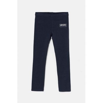 Kenzo Kids leggins copii culoarea albastru marin, neted, K60656