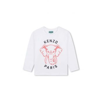 Kenzo Kids longsleeve din bumbac pentru copii culoarea alb, K60706