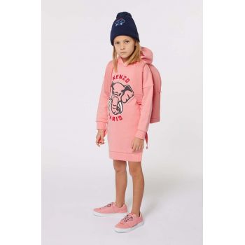 Kenzo Kids rochie din bumbac pentru copii culoarea roz, mini, drept, K60660