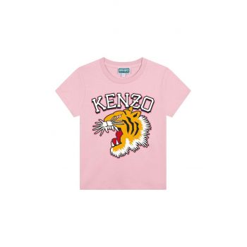 Kenzo Kids tricou de bumbac pentru copii culoarea roz, K60765