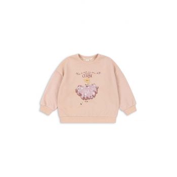 Konges Sløjd bluza copii LOU GLITTER SWEATSHIRT OCS culoarea bej, cu imprimeu, KS101562