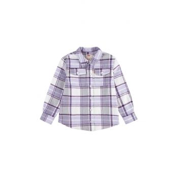 Levi's geaca copii OVERSIZED PLAID SHACKET culoarea violet, 3EL410