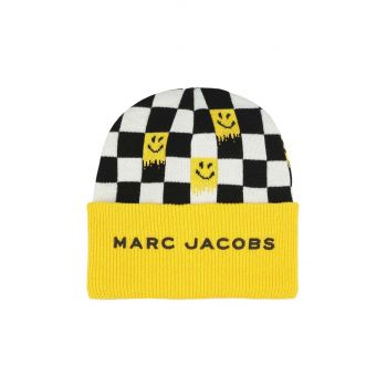 Marc Jacobs caciula din lana pentru copii culoarea galben, W60350