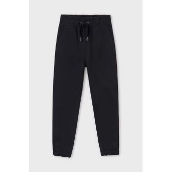 Mayoral pantaloni de trening pentru copii Dresowe jogger culoarea negru, neted, 7548