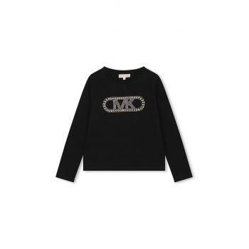 Michael Kors longsleeve din bumbac pentru copii culoarea negru, R30143