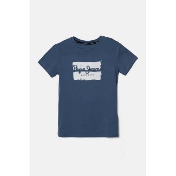 Pepe Jeans tricou de bumbac pentru copii BAIRON cu imprimeu, PB503905