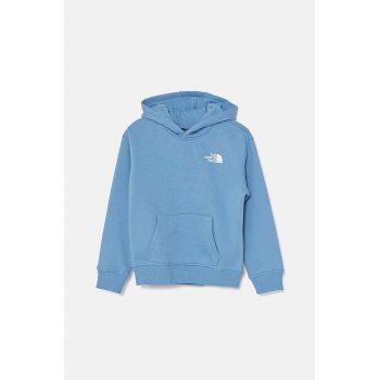 The North Face bluza copii VERTICAL GRAPHIC OVERSIZED HOODIE cu glugă, cu imprimeu, NF0A89HD3O41