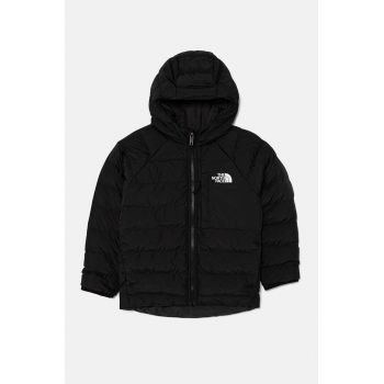 The North Face geaca reversibila pentru copii REVERSIBLE PERRITO HOODED JACKET culoarea negru, NF0A88TWJK31