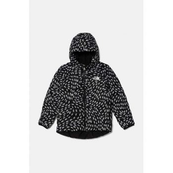 The North Face geaca reversibila pentru copii REVERSIBLE PERRITO HOODED JACKET culoarea negru, NF0A88UE4EI1