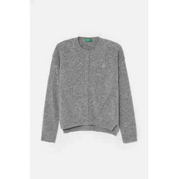 United Colors of Benetton cardigan de lână pentru copii culoarea gri, light, 1244C500N