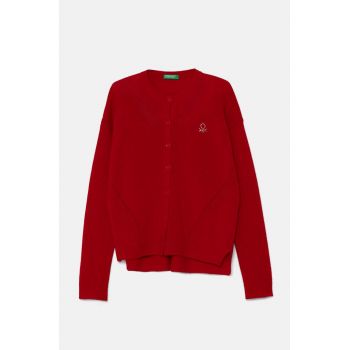 United Colors of Benetton cardigan de lână pentru copii culoarea rosu, light, 1244C500N