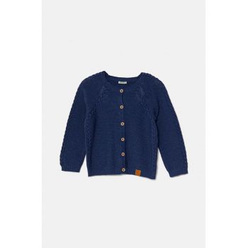 United Colors of Benetton cardigan din amestec de lână pentru bebeluși culoarea albastru marin, light, 1032A500T