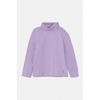 United Colors of Benetton longsleeve copii culoarea violet, cu turtleneck, 3P4ZG200D