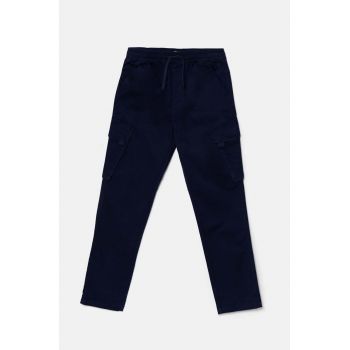 United Colors of Benetton pantaloni copii culoarea albastru marin, neted, 4HM6YF00M