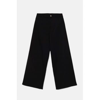 United Colors of Benetton pantaloni copii culoarea negru, neted, 41HQCF03K