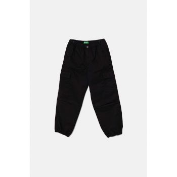 United Colors of Benetton pantaloni copii culoarea negru, neted, 4XZXCF03O