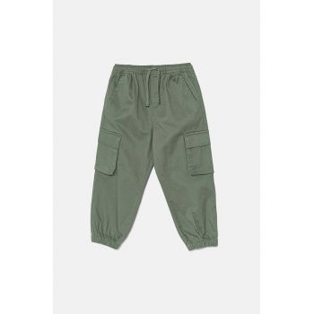 United Colors of Benetton pantaloni copii culoarea verde, neted, 4HM6GF01Z