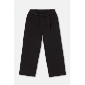 United Colors of Benetton pantaloni de trening din bumbac pentru copii culoarea negru, neted, 3J68CF05F